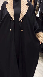 عباية سوداء فاخرة – تصميم مستوحى من Gucci yours clothign brand