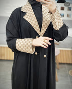 عباية سوداء فاخرة – تصميم مستوحى من Gucci yours clothign brand